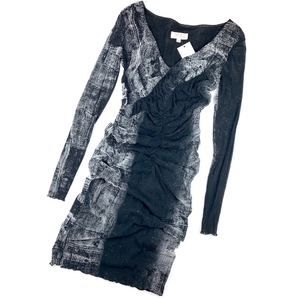 Deadstock Vintage Mesh Glitter Bodycon Dress | M - Picture 1 of 4